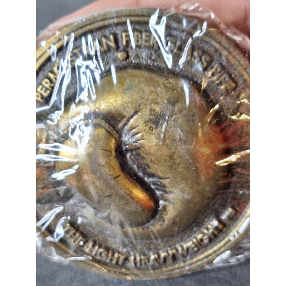 Vintage Permastran Fiber Glass Pipe - The Light Heavy weight Brass Belt Buckle - Picture 2 of 5